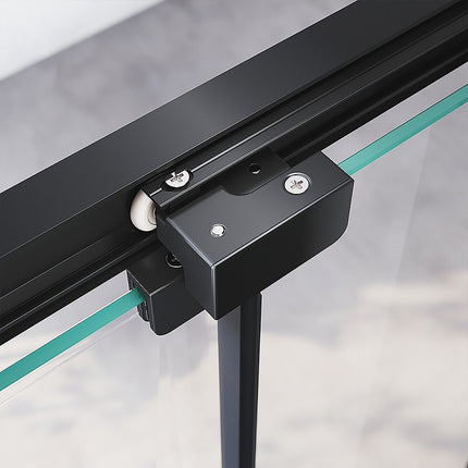 40mm Adjustable Contemporary Corner Sliding Black Shower Screen 90x92cm.