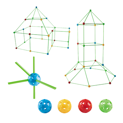 217pcs Kids Construction Fort Building Kit Castles 3D Play House Tent Toys.