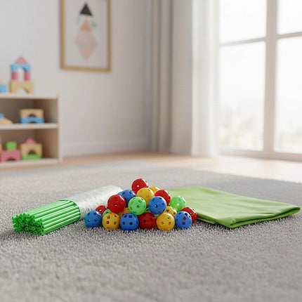217pcs Kids Construction Fort Building Kit Castles 3D Play House Tent Toys.