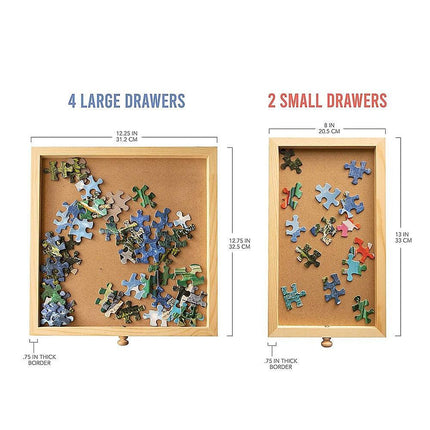 1500 Piece Rotating Wooden Jigsaw Puzzle Table 6 Drawers Board.