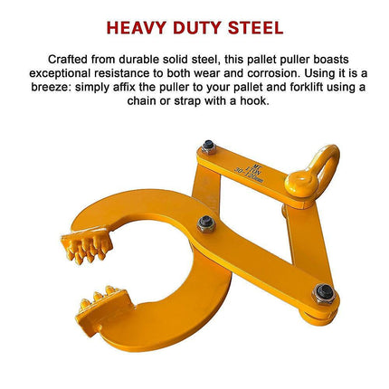 Steel Single Scissor Pallet Puller Clamp 1 Ton Capacity Pallet Grabber.