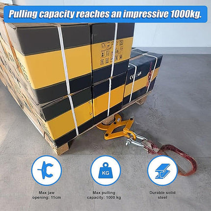 Steel Single Scissor Pallet Puller Clamp 1 Ton Capacity Pallet Grabber.