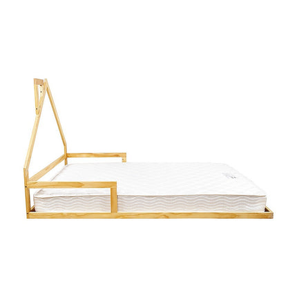 Pine Wood Floor Bed House Frame for Kids and Toddlers.