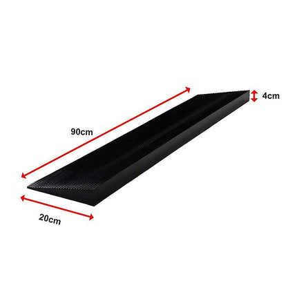 Cuttable Threshold Ramp Rubber Wheelchair Ramp Solid 4 cm Rise 90 cm Wide.