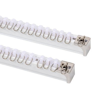 1.5m Double Curtain Tracks Aluminium Rail & Brackets For Both Curtain and Sheer with ceiling and wall accessories.