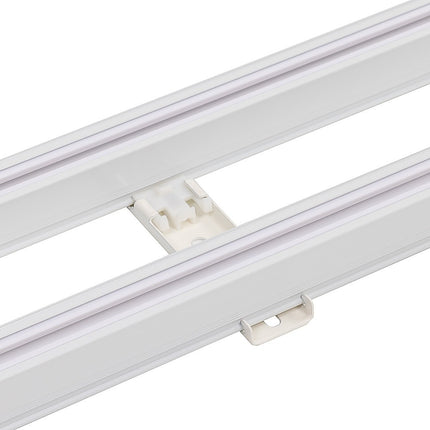 1.5m Double Curtain Tracks Aluminium Rail & Brackets For Both Curtain and Sheer with ceiling and wall accessories.