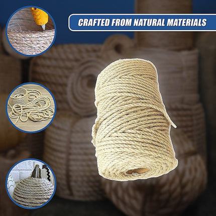 Sisal Rope Natural Jute Hemp Manila Twine Cord 5mm*100m.