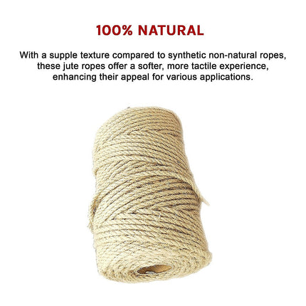 Sisal Rope Natural Jute Hemp Manila Twine Cord 5mm*100m.