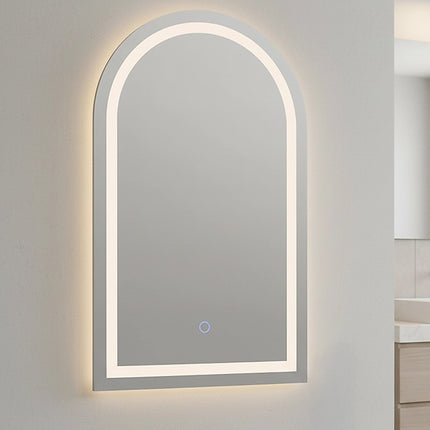 Arched LED Wall Mirror Bathroom Mirrors Makeup Anti-fog 600mm x 1000mm.