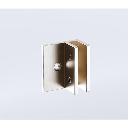 110cm Wall-to-Wall Frameless Shower Screen – Nickel F-Brackets with SS Hinges & Round Knob Handle.