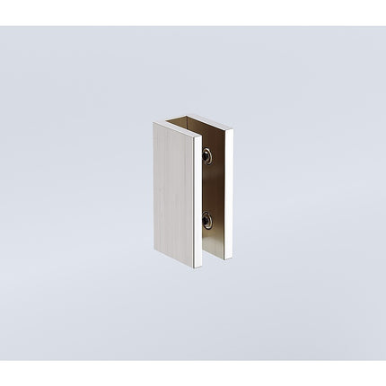 110cm Frameless Wall-to-Wall Shower Screen with Nickel U-Brackets , Brass Hinges & Square Double Pull Handle.