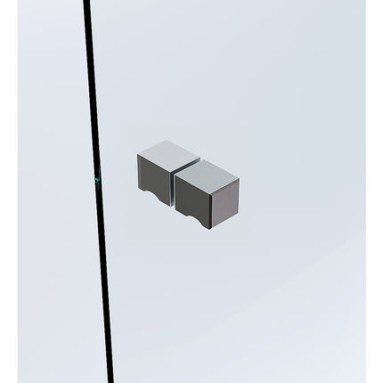 90x90cm Corner Frameless Shower Screen with Gunmetal U-Brackets and Floor U-Bracket and SS Hinges, Square Knob Handle.