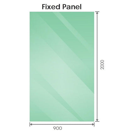 120x90cm Corner Frameless Shower Screen with Gunmetal F-Brackets and SS Hinges, Round Knob Handle.