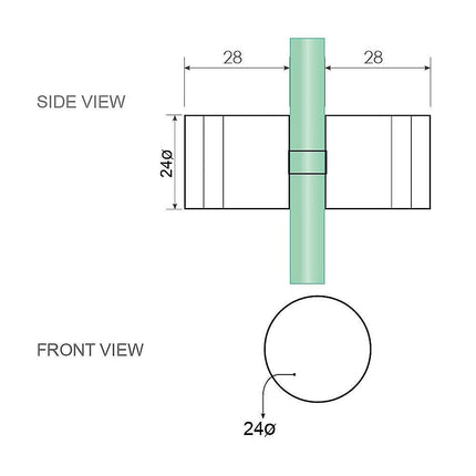 120x90cm Corner Frameless Shower Screen with Gunmetal F-Brackets and SS Hinges, Round Knob Handle.
