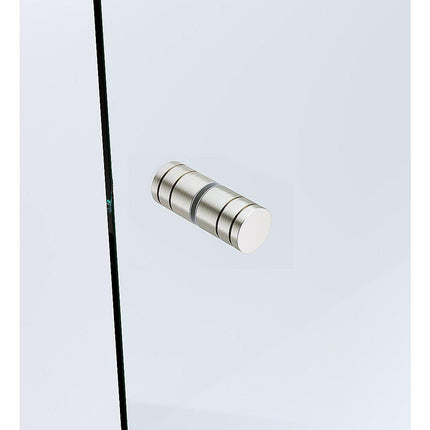 120x100cm Corner Frameless Shower Screen with Nickel F-Brackets and SS Hinges, Round Knob Handle.