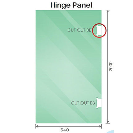 120x100cm Corner Frameless Shower Screen with Nickel F-Brackets and SS Hinges, Round Knob Handle.