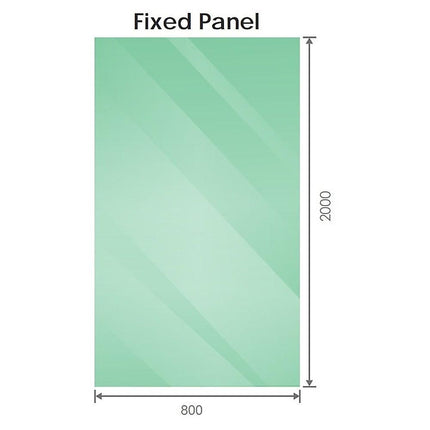90x80cm Corner Frameless Shower Screen with Gold U-Brackets and Brass Hinges, Square Knob Handle.