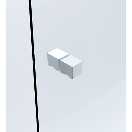 110x70cm Corner Frameless Shower Screen with White U-Brackets and Floor U-Bracket and Brass Hinges, Square Knob Handle.