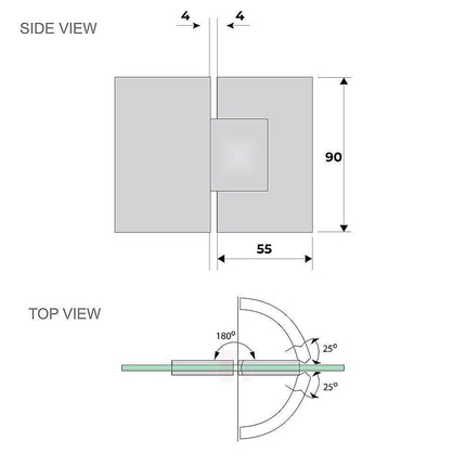 120x100cm Corner Frameless Shower Screen with Gold U-Brackets and Floor U-Bracket and Brass Hinges, Round Knob Handle.