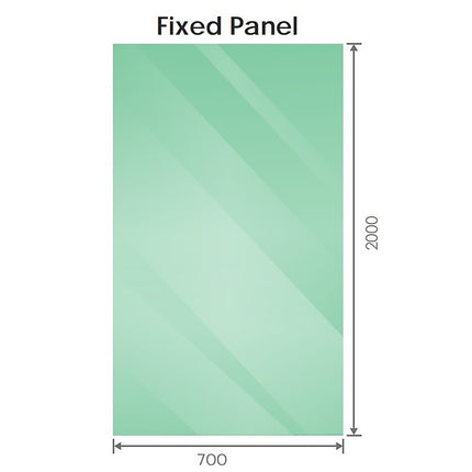 90x70cm Corner Frameless Shower Screen with Gunmetal U-Brackets and Floor U-Bracket and Brass Hinges, Square Double Pull Handle.