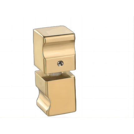 110x80cm Corner Frameless Shower Screen – Gold Wall Channel with Brass Hinges & Square Knob Handle.