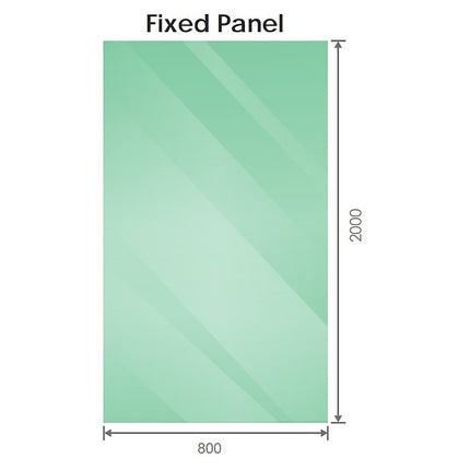 120x80cm Corner Frameless Shower Screen – Nickel Wall Channel and Floor Channel with Brass Hinges & Square Knob Handle.