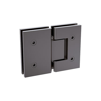 100x80cm Corner Frameless Shower Screen – Gunmetal Wall Channel with Brass Hinges & Square Double Pull Handle.