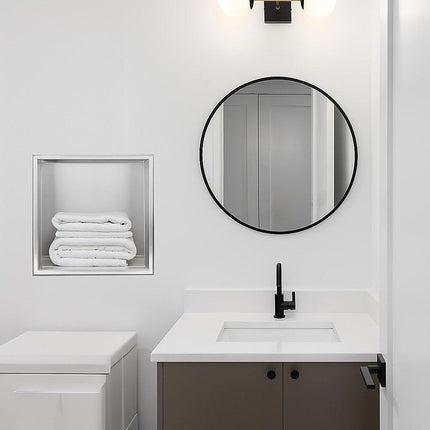 336 x 336 x 101mm Shower Niche Single Shelf Organizer No Tile Needed in Stainless Steel Finish.