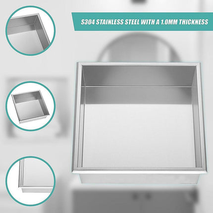 336 x 336 x 101mm Shower Niche Single Shelf Organizer No Tile Needed in Stainless Steel Finish.