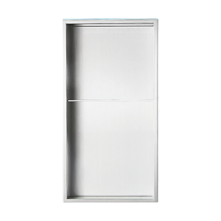 641 x 336 x 101mm Shower Niche Double Shelf Organizer No Tile Needed in White.