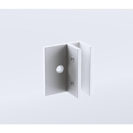100x100cm Double Door Corner Shower Screen – White F-Brackets, SS Hinges & Square Knob Handle.