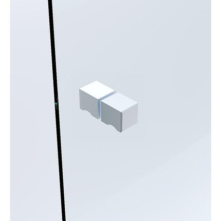 100x100cm Double Door Corner Shower Screen – White F-Brackets, SS Hinges & Square Knob Handle.
