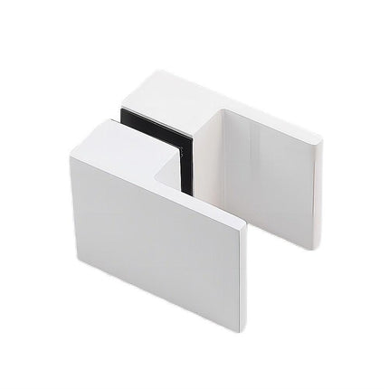 100x100cm Double Door Corner Shower Screen – White F-Brackets, SS Hinges & Square Double Pull Handle.