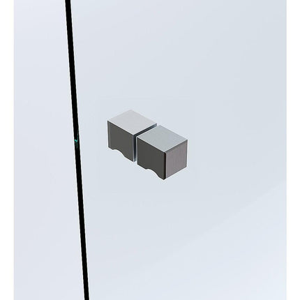 110x120cm Double Door Corner Shower Screen – Gunmetal U-Brackets, SS Hinges & Square Knob Handle.