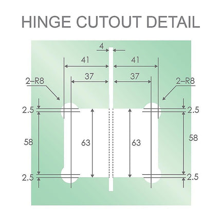 110x120cm Double Door Corner Shower Screen – Gunmetal U-Brackets, SS Hinges & Square Double Pull Handle.