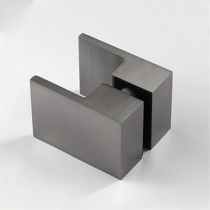 110x120cm Double Door Corner Shower Screen – Gunmetal U-Brackets, SS Hinges & Square Double Pull Handle.