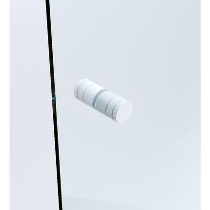 100x100cm Double Door Corner Shower Screen – Wall Channels with SS Hinges in White, Round Handle.