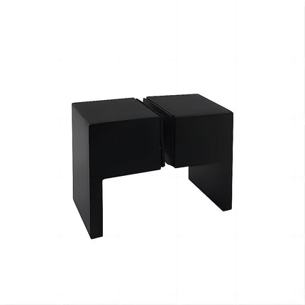 110x110cm Double Door Corner Shower Screen – Wall Channels with SS Hinges in Black, Square Double Pull Handle.