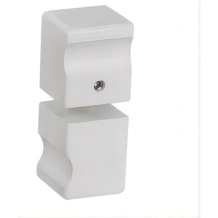 120x120cm Double Door Corner Shower Screen – Wall Channels with SS Hinges in White, Square Knob Handle.