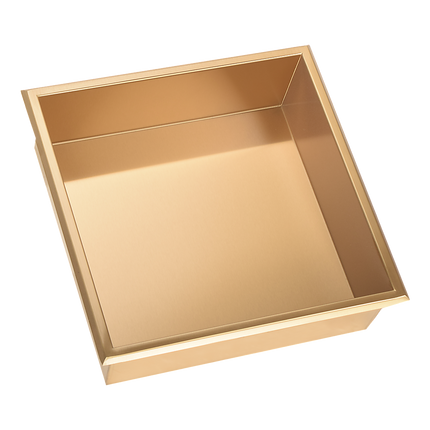 336 x 336 x 101mm Shower Niche Single Shelf Organizer No Tile Needed in Gold.