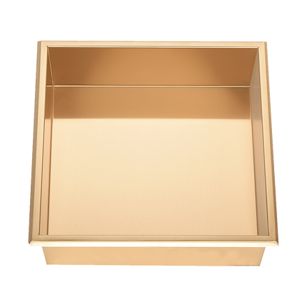 336 x 336 x 101mm Shower Niche Single Shelf Organizer No Tile Needed in Gold.