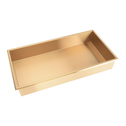 641 x 336 x 101mm Shower Niche Single Shelf Organizer No Tile Needed in Gold.