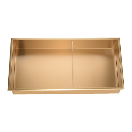 641 x 336 x 101mm Shower Niche Double Shelf Organizer No Tile Needed in Gold.