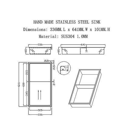 641 x 336 x 101mm Shower Niche Double Shelf Organizer No Tile Needed in Gold.
