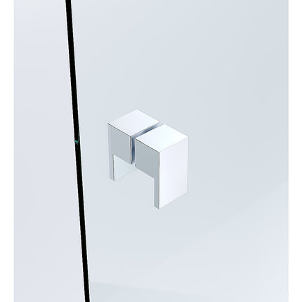 120x120cm Double Door Corner Shower Screen – Chrome U-Brackets, Brass Hinges & Square Double Pull Handle.