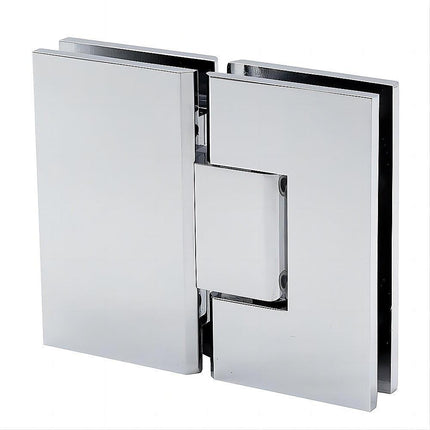 100x100cm Double Door Corner Shower Screen – Channels with Brass Hinges in Chrome, Square Double Pull Handles.