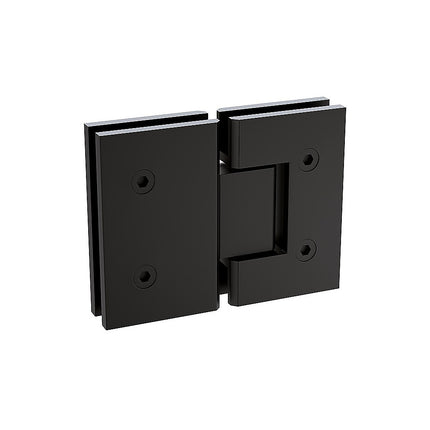 110x110cm Double Door Corner Shower Screen – Channels with Brass Hinges in Black, Square Knob Handles.