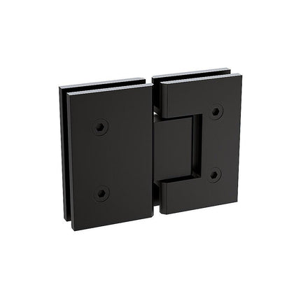 100x110cm Double Door Corner Shower Screen – Channels with Brass Hinges in Black, Square Knob Handles.