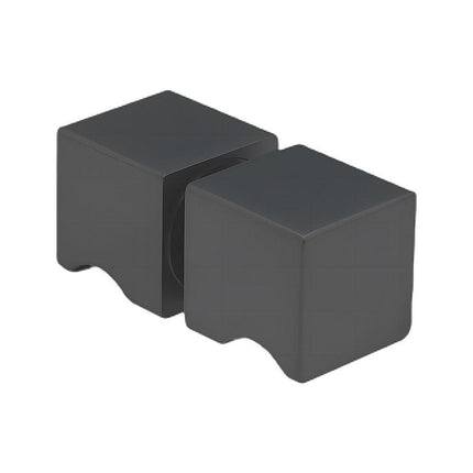 100x110cm Double Door Corner Shower Screen – Channels with Brass Hinges in Black, Square Knob Handles.