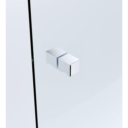 100x120cm Double Door Corner Shower Screen – Channels with Brass Hinges in Chrome, Square Knob Handles.